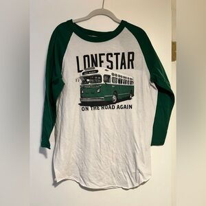 Large unisex Lonestar 3/4 sleeve baseball style tee